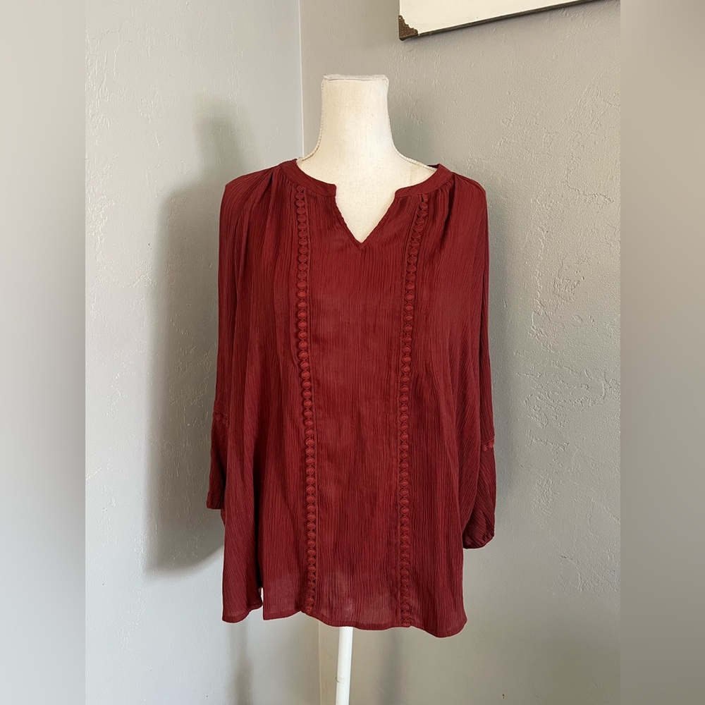 BRINA & EM Elegant Women's Red Blouse